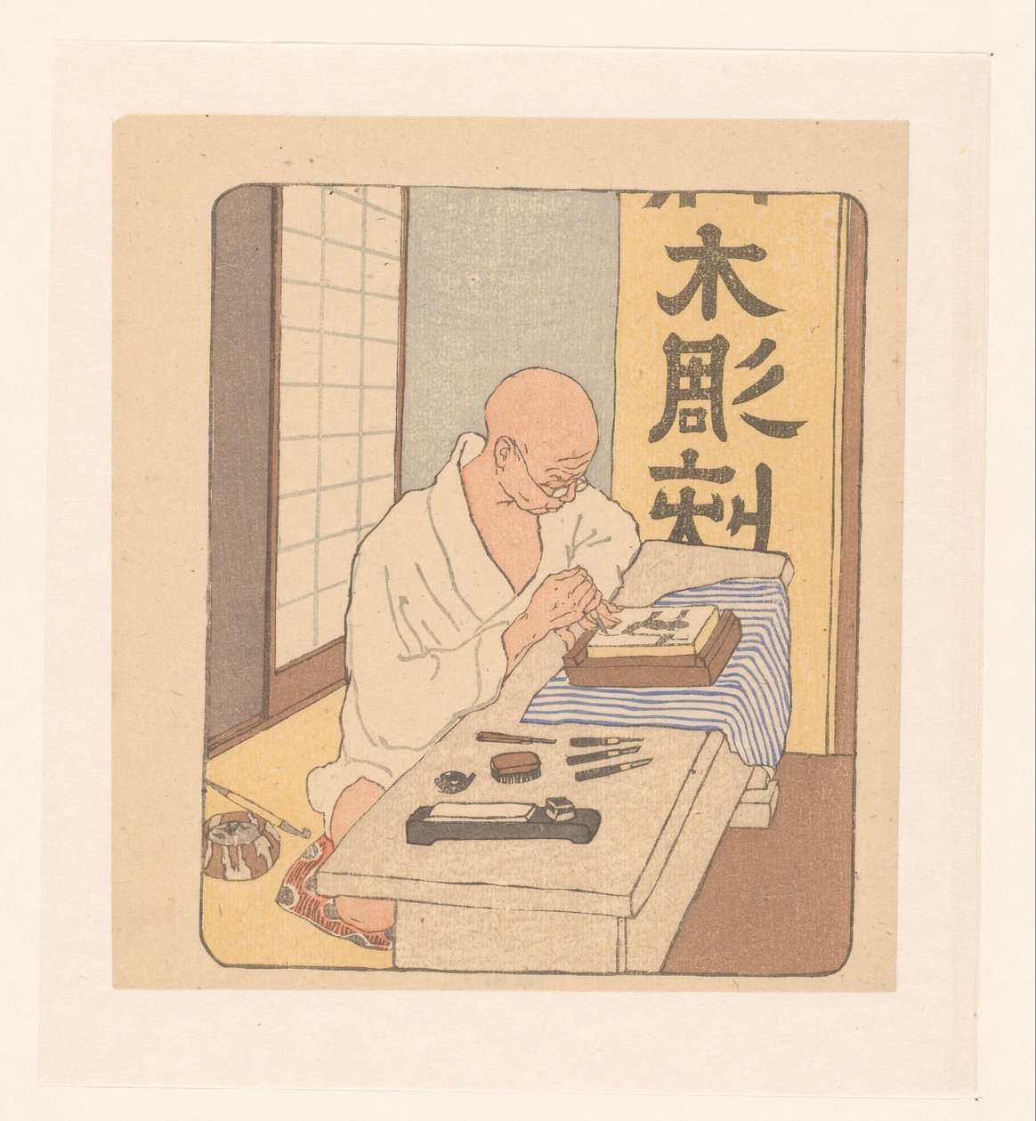 entalhador japonês de Emil Orlik