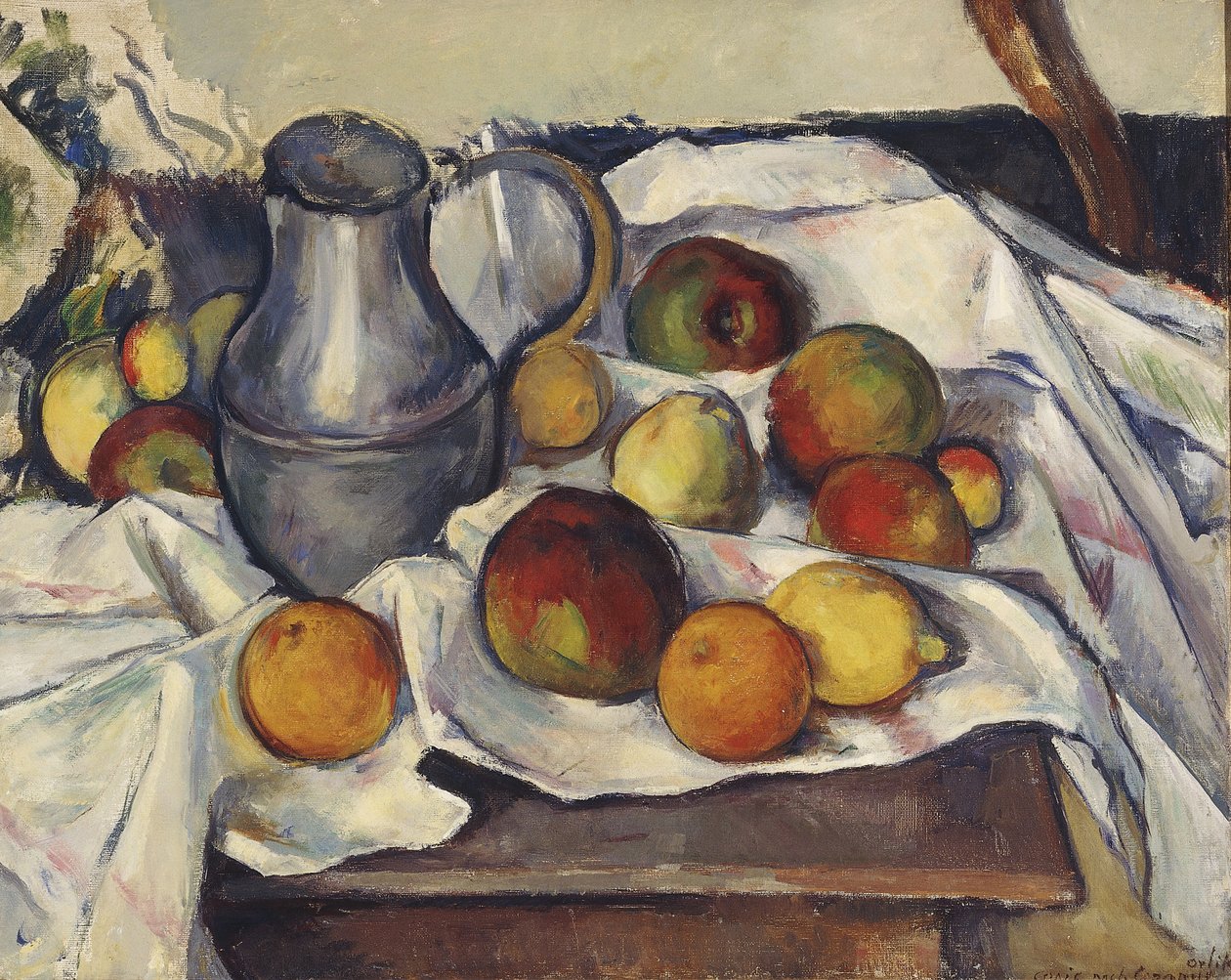 Ainda vida com maçãs; Stilleben mit Apfeln de Emil Orlik