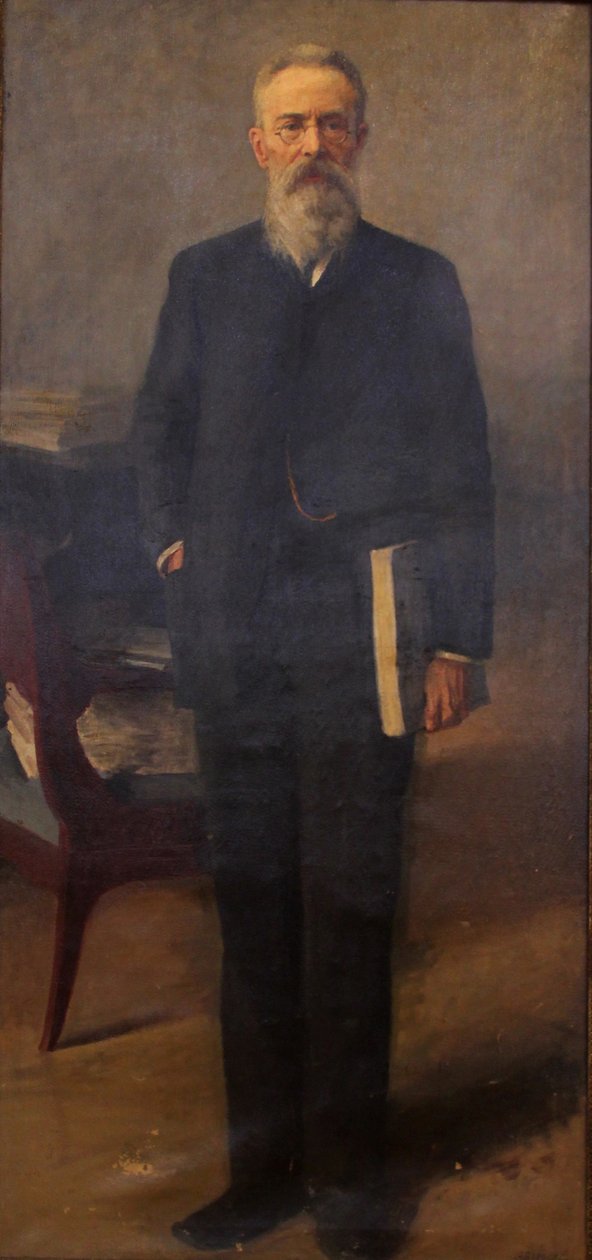 Retrato do compositor Nikolai Rimsky-Korsakov 1844-1908, c. 1900 de Emil Oskarovich Wisel