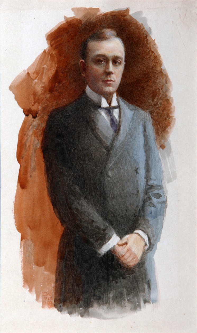 Retrato do cantor de ópera Leonid Vitalyevich Sobinov 1872–1934, 1934. de Emil Oskarovich Wisel