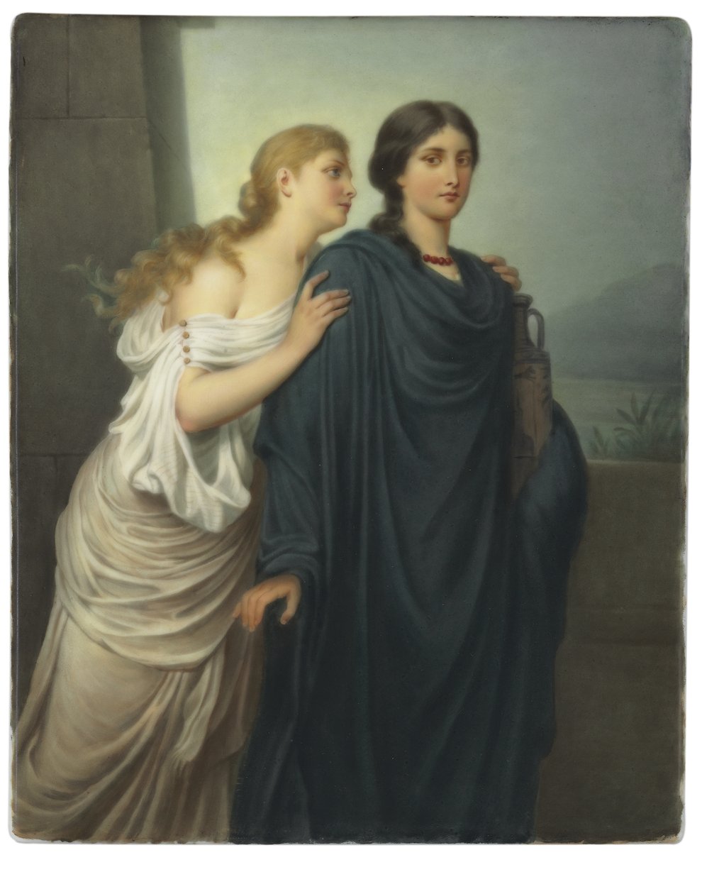 Placa retangular, "Antígona e Ismene" de Emil Teschendorff