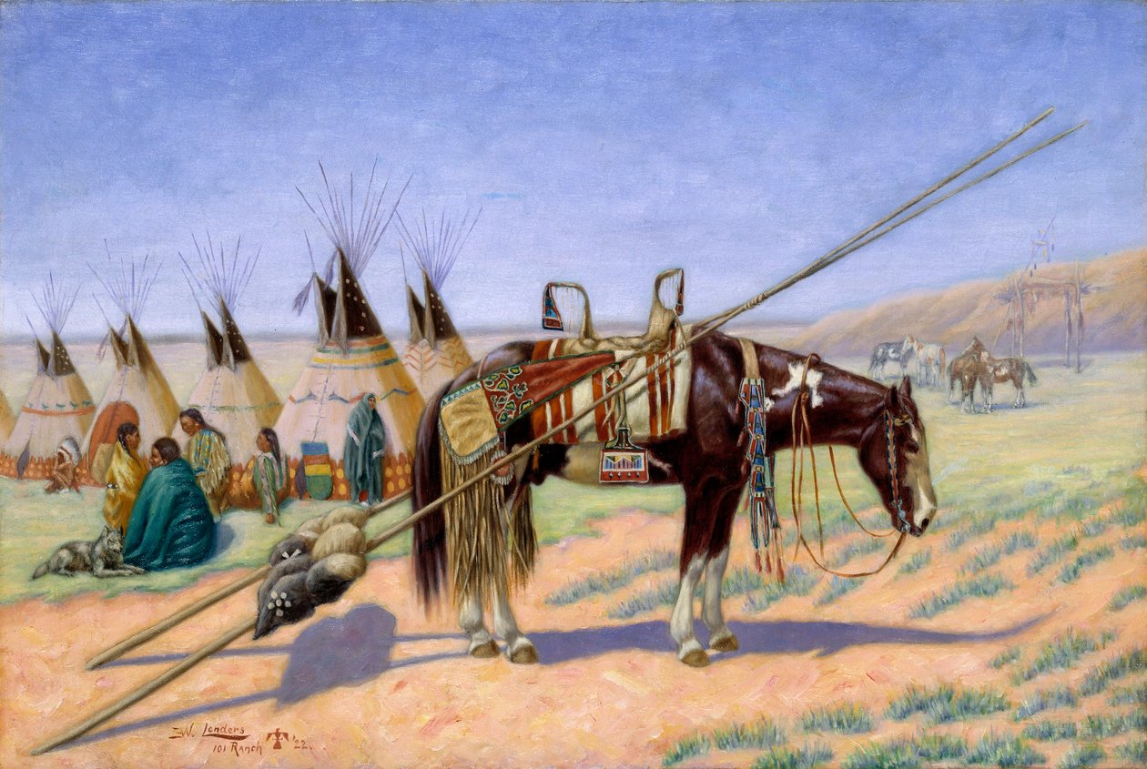 Índios em acampamento no 101 Ranch de Emil W. Lenders