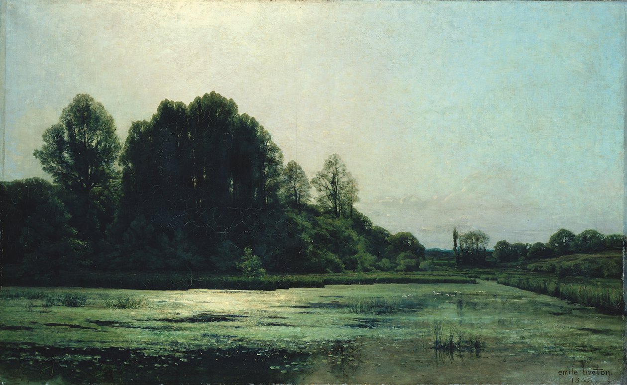 Paisagem em Cernay, 1866 de Emile Adelard Breton
