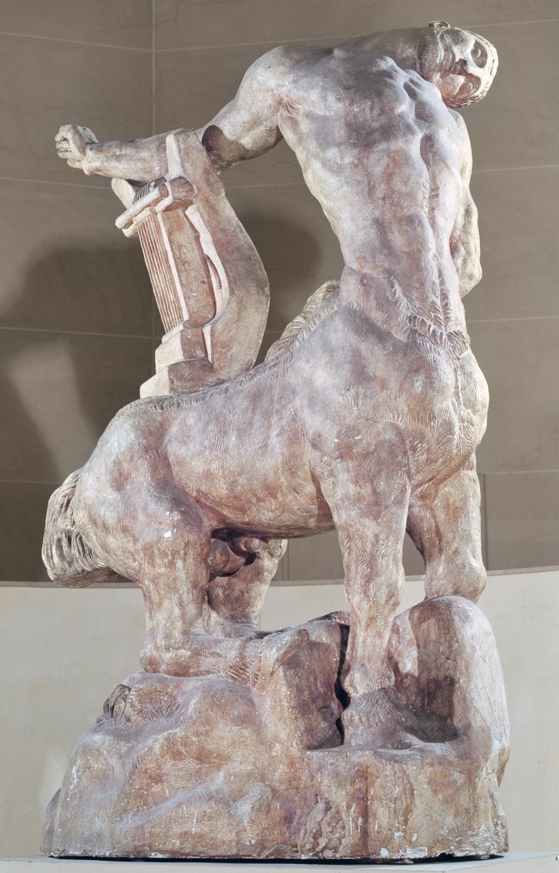 O centauro morrendo, lançado para uma escultura de bronze feita em 1914 (gesso) de Emile Antoine Bourdelle