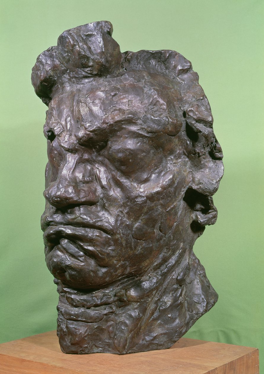 Máscara Trágica de Ludwig van Beethoven (1770-1827) 1901 (bronze) de Emile Antoine Bourdelle
