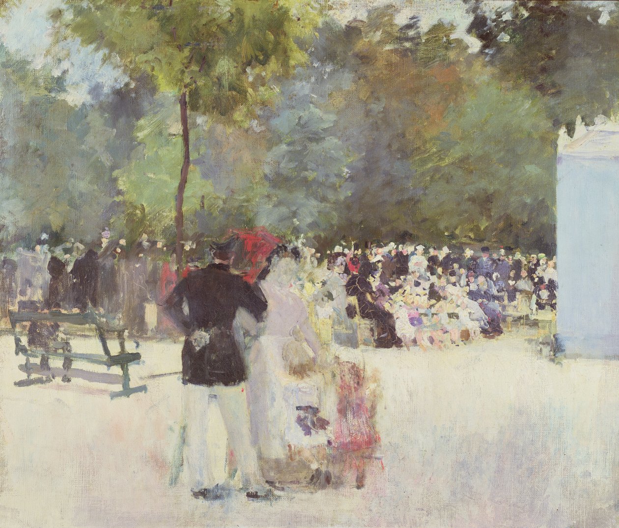 O Teatro de Guignol no Jardim das Tulherias, 1883 de Emile Antoine Guillier