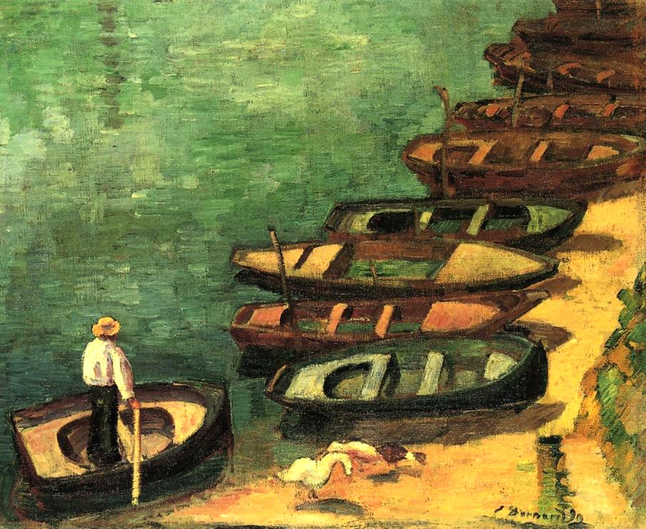 Barcos em Pont-Aven, Bretanha, 1890 de Emile Bernard