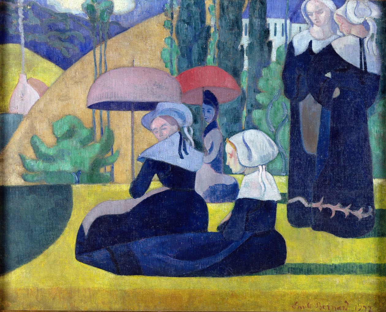 Mulheres bretãs na sombra, 1892 de Emile Bernard