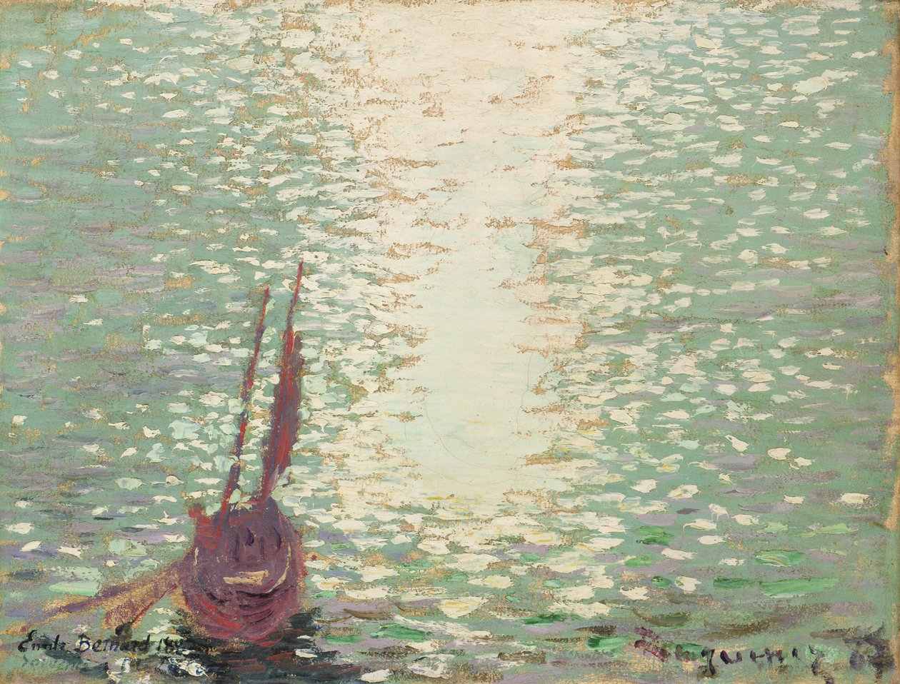 Douarnenez, reflexões sobre o mar, 1887 de Emile Bernard