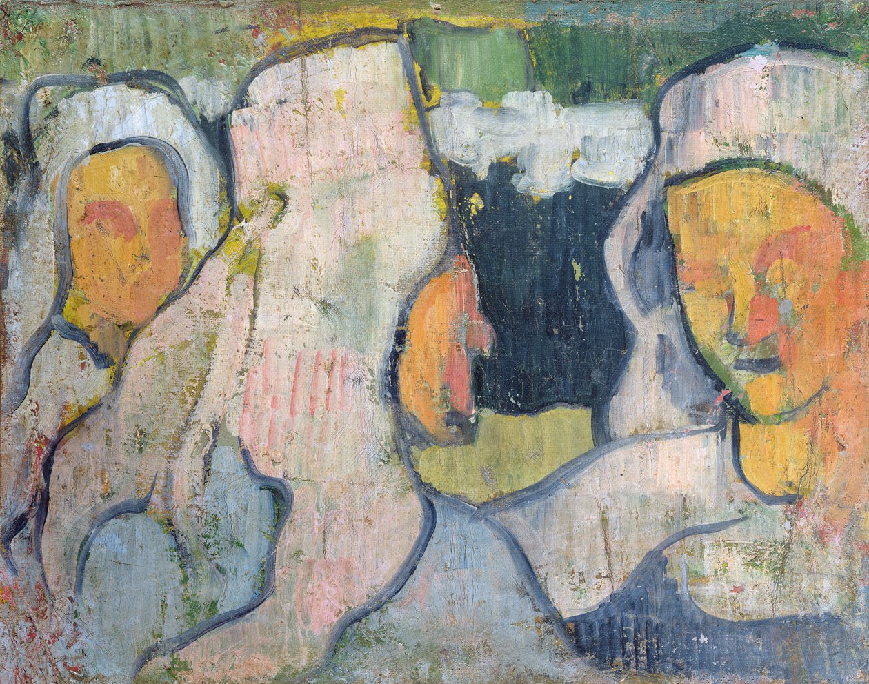 Três mulheres bretãs em capotas de viúva de Emile Bernard