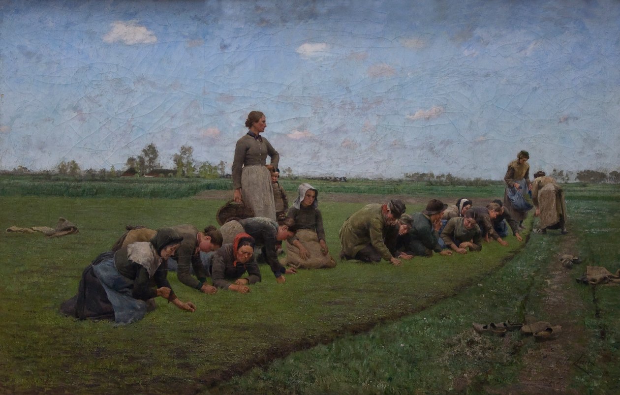 Remoção de ervas daninhas de linho na Flandres de Emile Claus