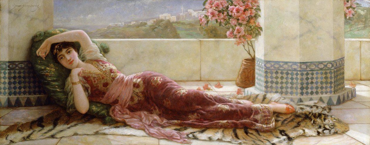 Menina reclinada clássica de Emile Eismann Semenowski