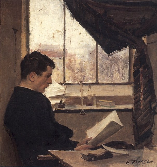 Auto-retrato, diz um estudanteAuto-retrato: n de Emile Friant