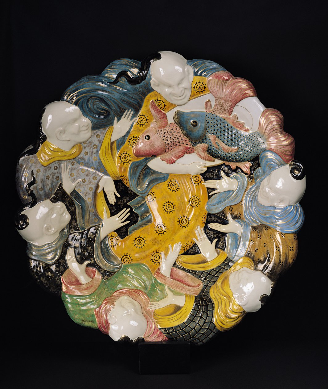 Prato ornamental, c.1880 (faiança) de Emile Galle