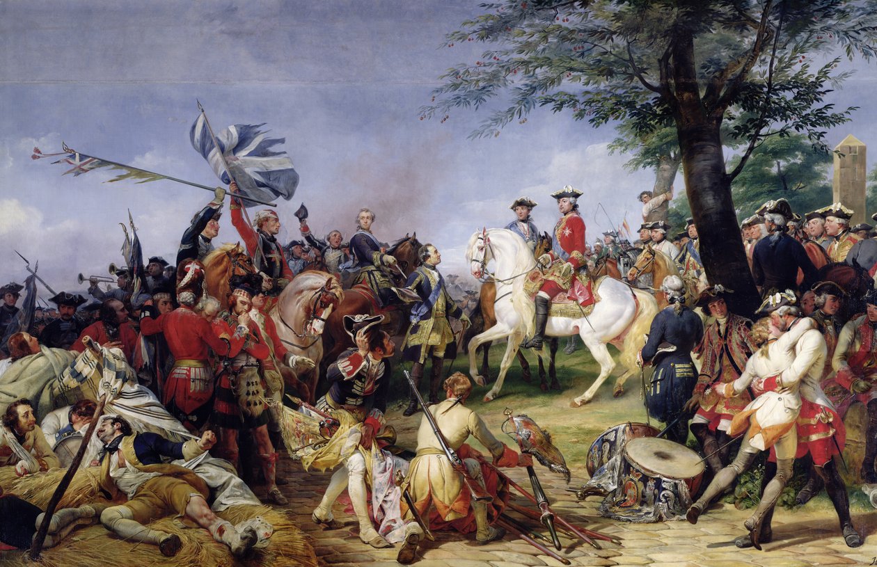 A Batalha de Fontenoy, 11 de maio de 1745, 1828 de Emile Jean Horace Vernet