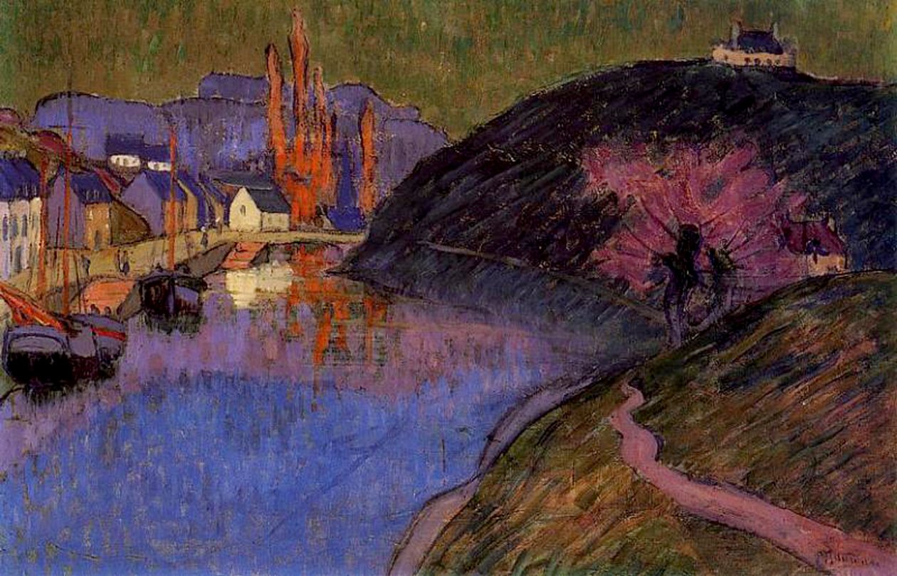 O porto de Pont-Aven, Bretanha, 1891 de Emile Jourdan