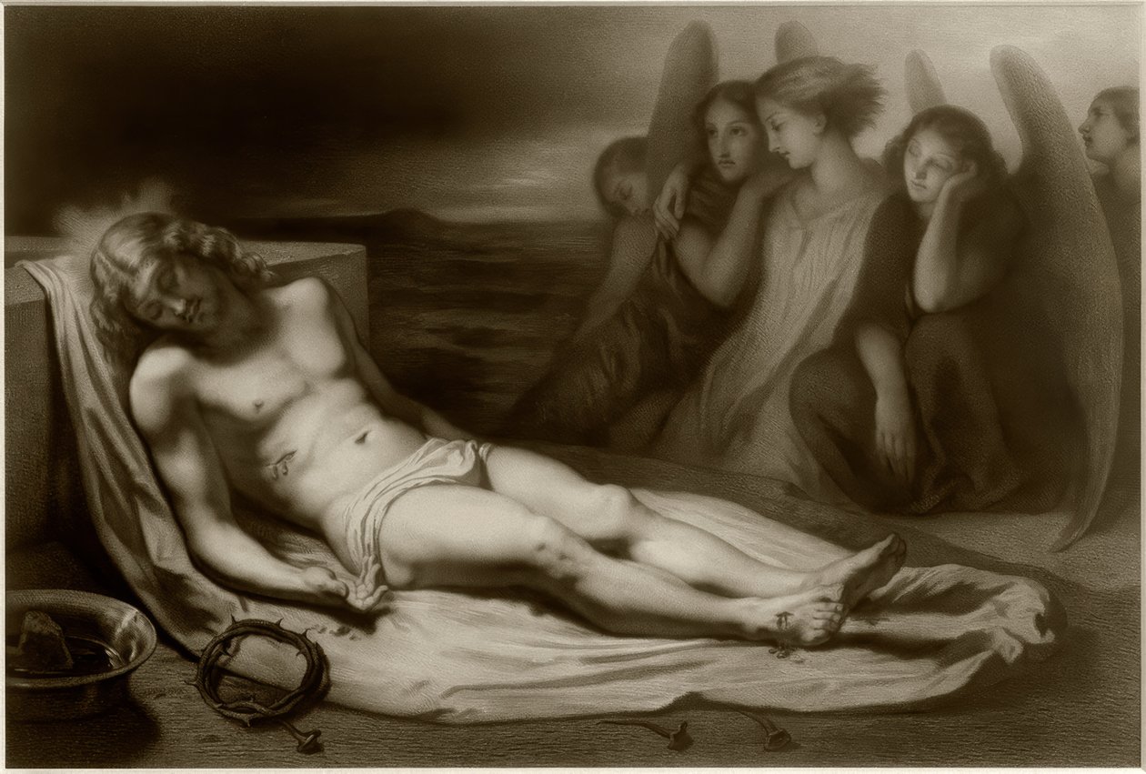Cadáver de Cristo com anjos de Emile Lassalle