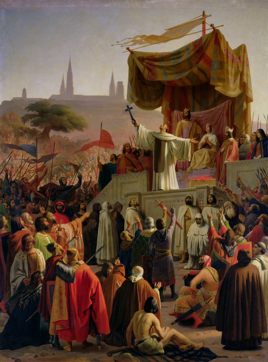 São Bernardo Pregando a Segunda Cruzada em Vezelay, 31 de março de 1146, 1840 de Emile Signol