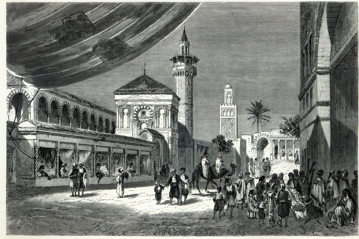 Um bazar em tunis de Emile Theodore Therond