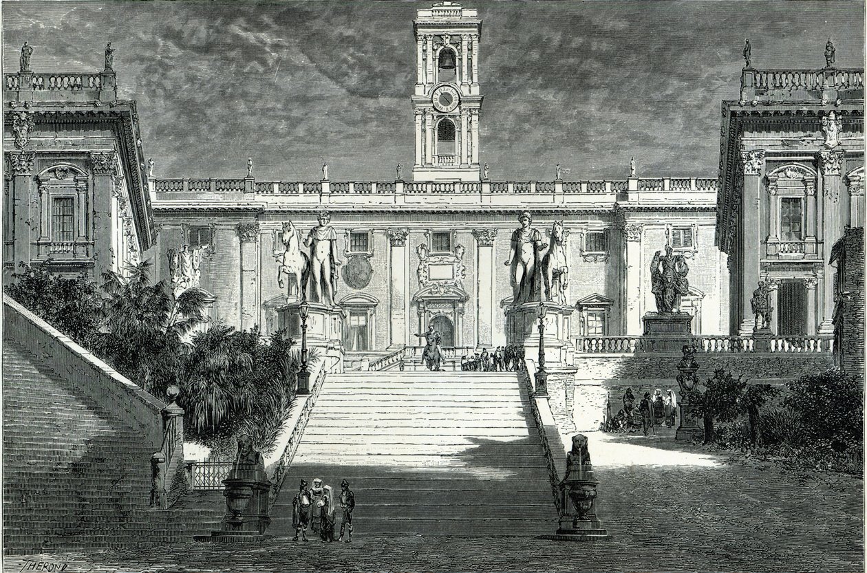Fachada, de, a, senatorial, palácio, roma de Emile Theodore Therond