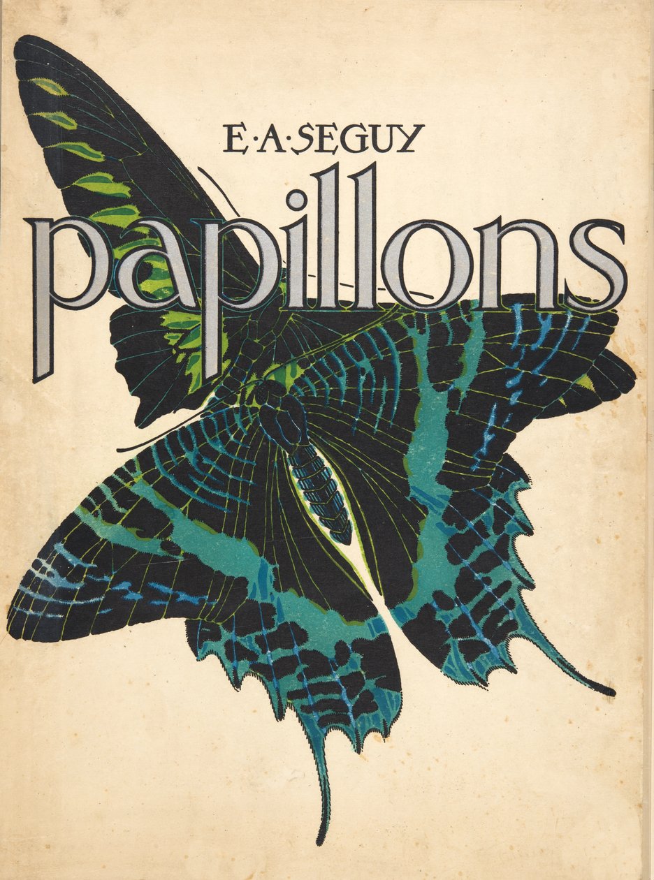 Capa de Papillons, pub. 1925 (impressão pochoir) de Émile Allain Séguy