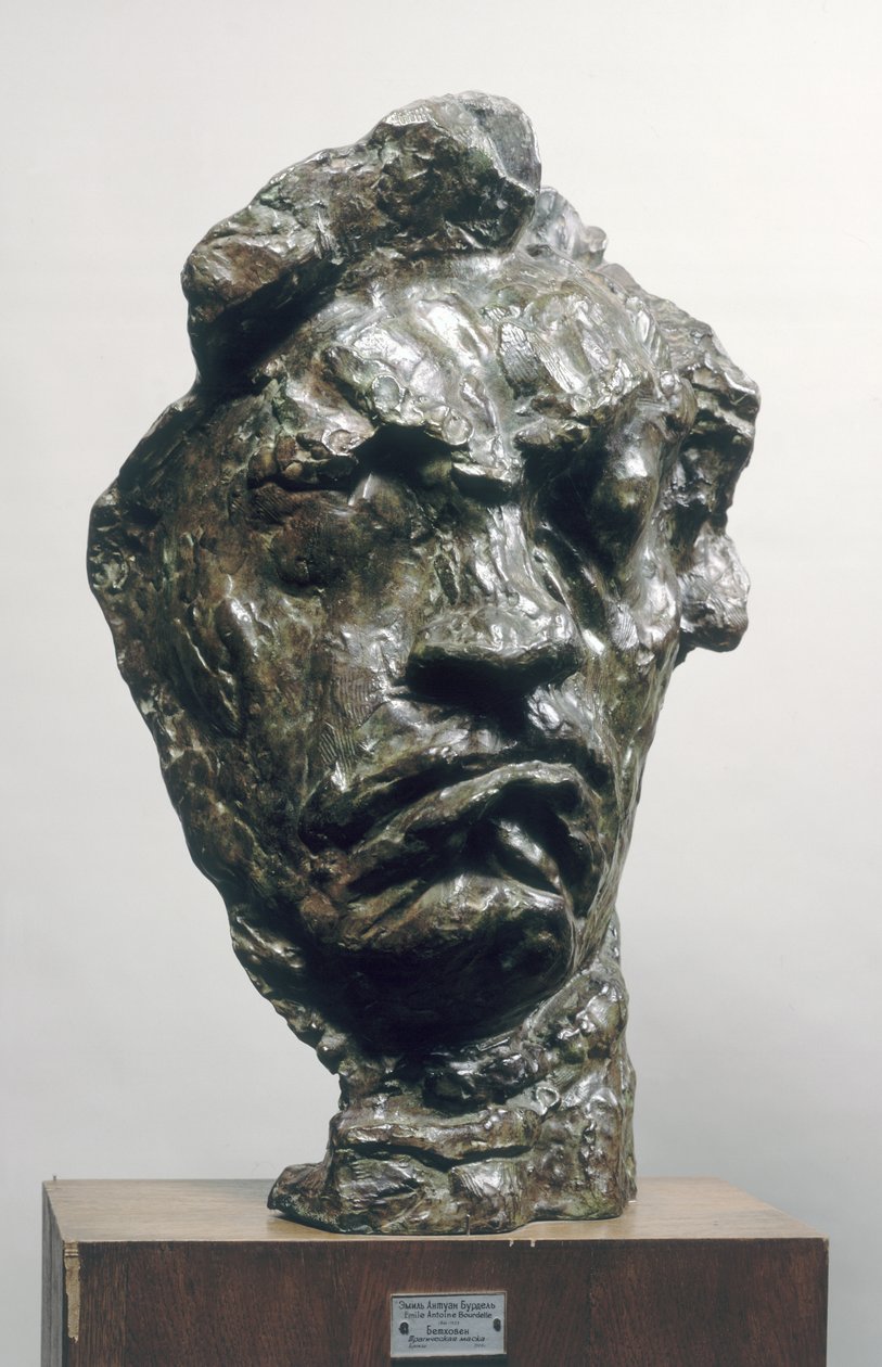 Grande Máscara Trágica de Ludwig van Beethoven (1770-1827) 1901 (bronze) de Emile Antoine Bourdelle