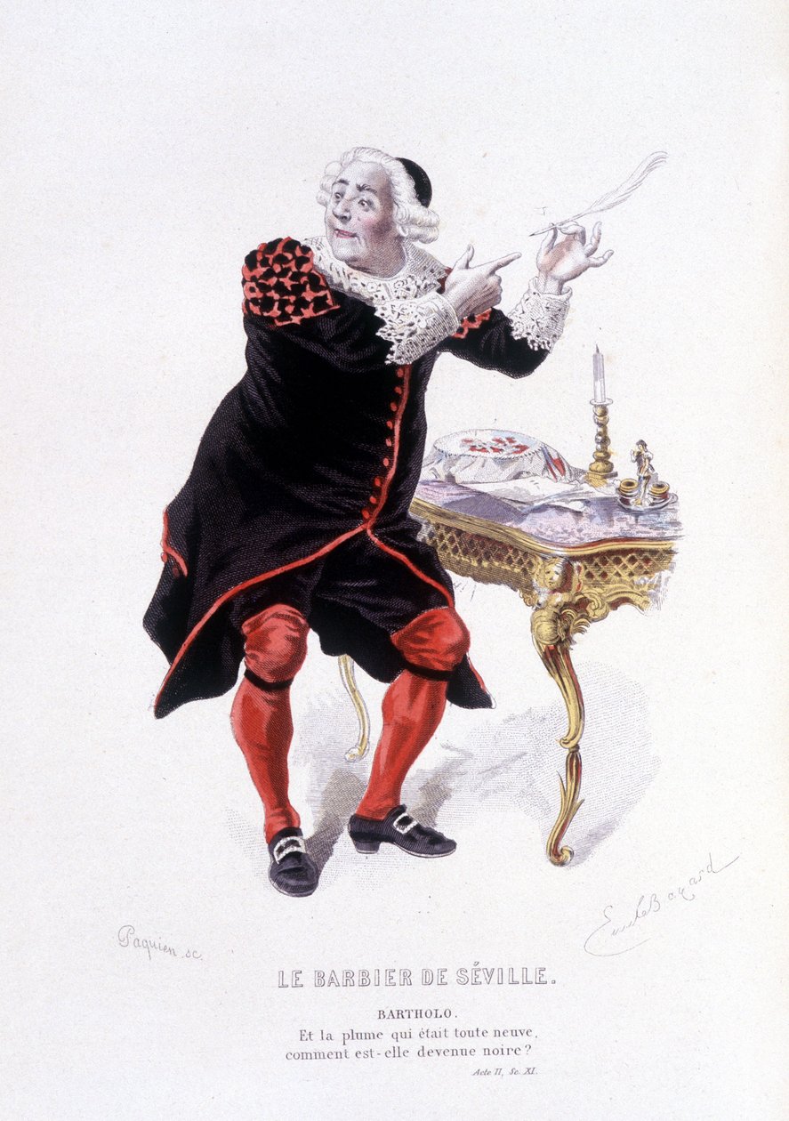 Bartholo no Barbier de Sevilha em Ovre complet de Beaumarchais (1732-1799) por Edouard Fournier, Ed. Laplace, Sanchez et Cie, Paris 1876 (gravura) Aqui Bartholo em Le barbier de Sevilha de Emile Antoine Bayard