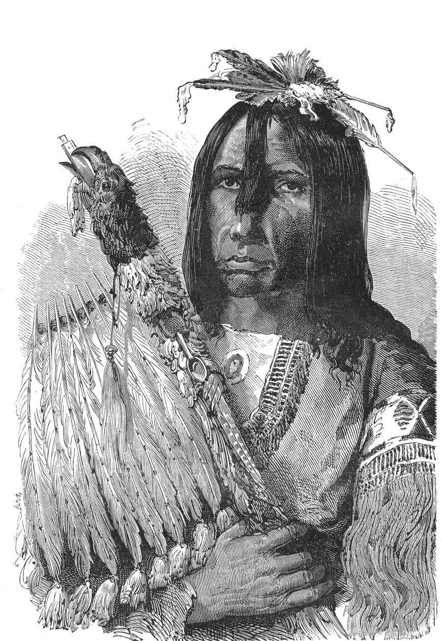 Chefe dos índios CREEKS, do sudeste dos Estados Unidos. de Emile Antoine Bayard
