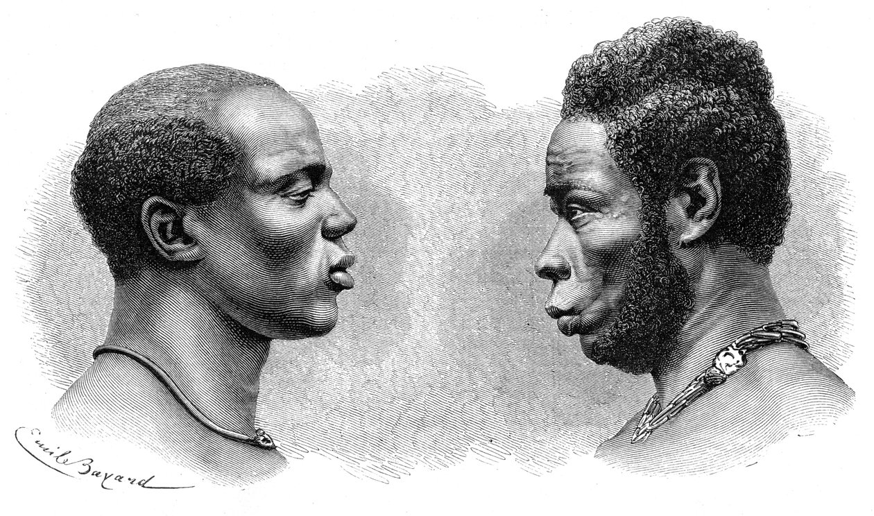 Dois homens da Guiné Francesa, c1850-1890. de Emile Antoine Bayard