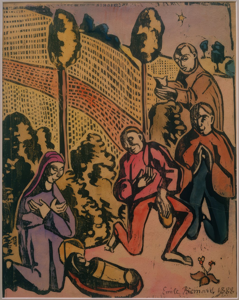 Adoração dos pastores de Emile Bernard