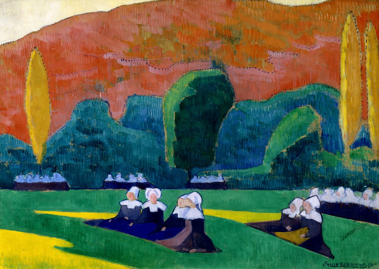 Mulheres bretãs atendendo a um perdão de Emile Bernard