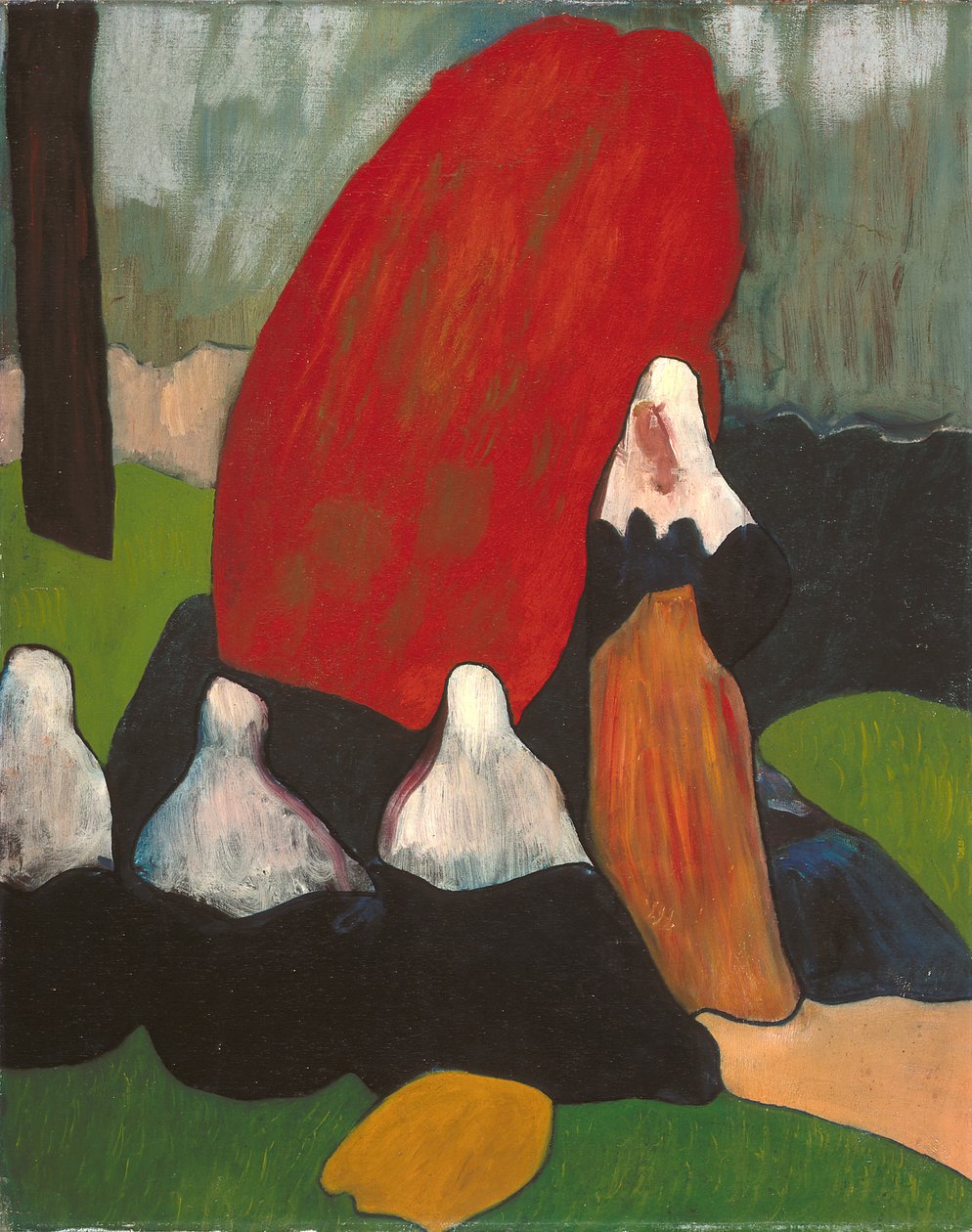Breton Women With Seaweed (óleo sobre tela) de Emile Bernard