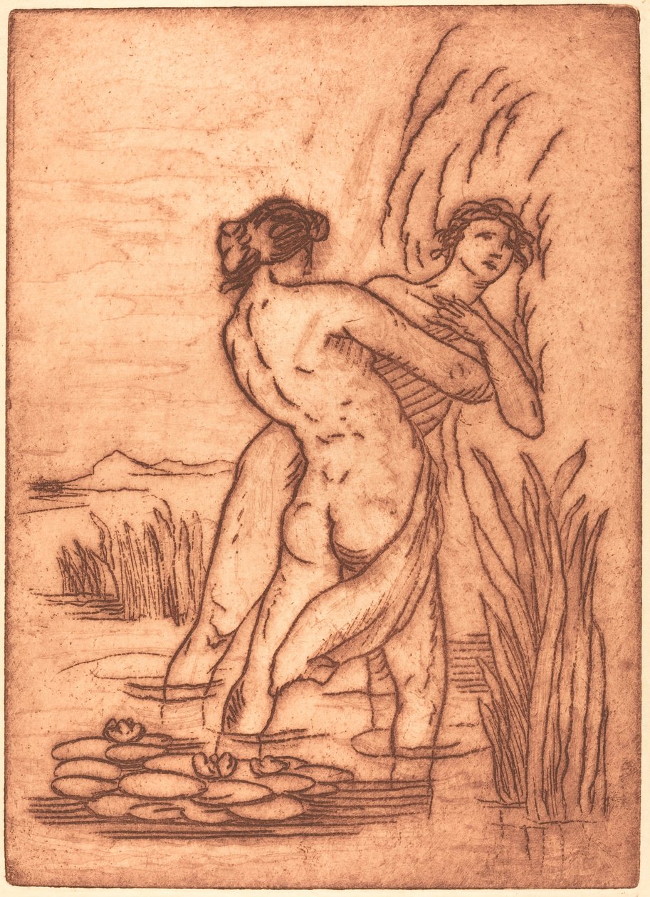 Casal em pé na água de Emile Bernard