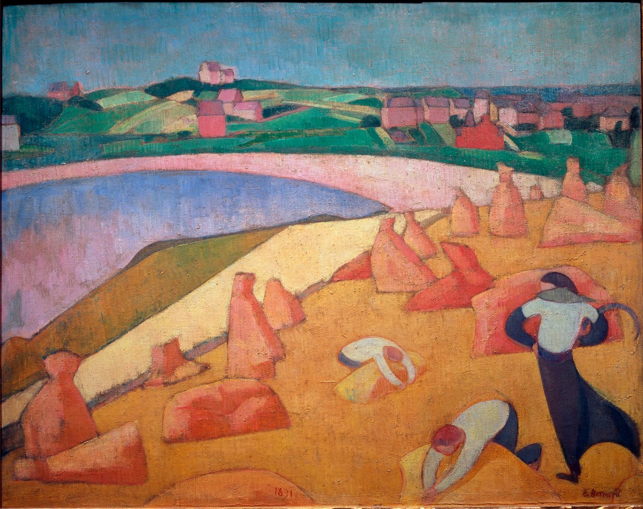 Hora da Colheita junto ao Mar de Emile Bernard