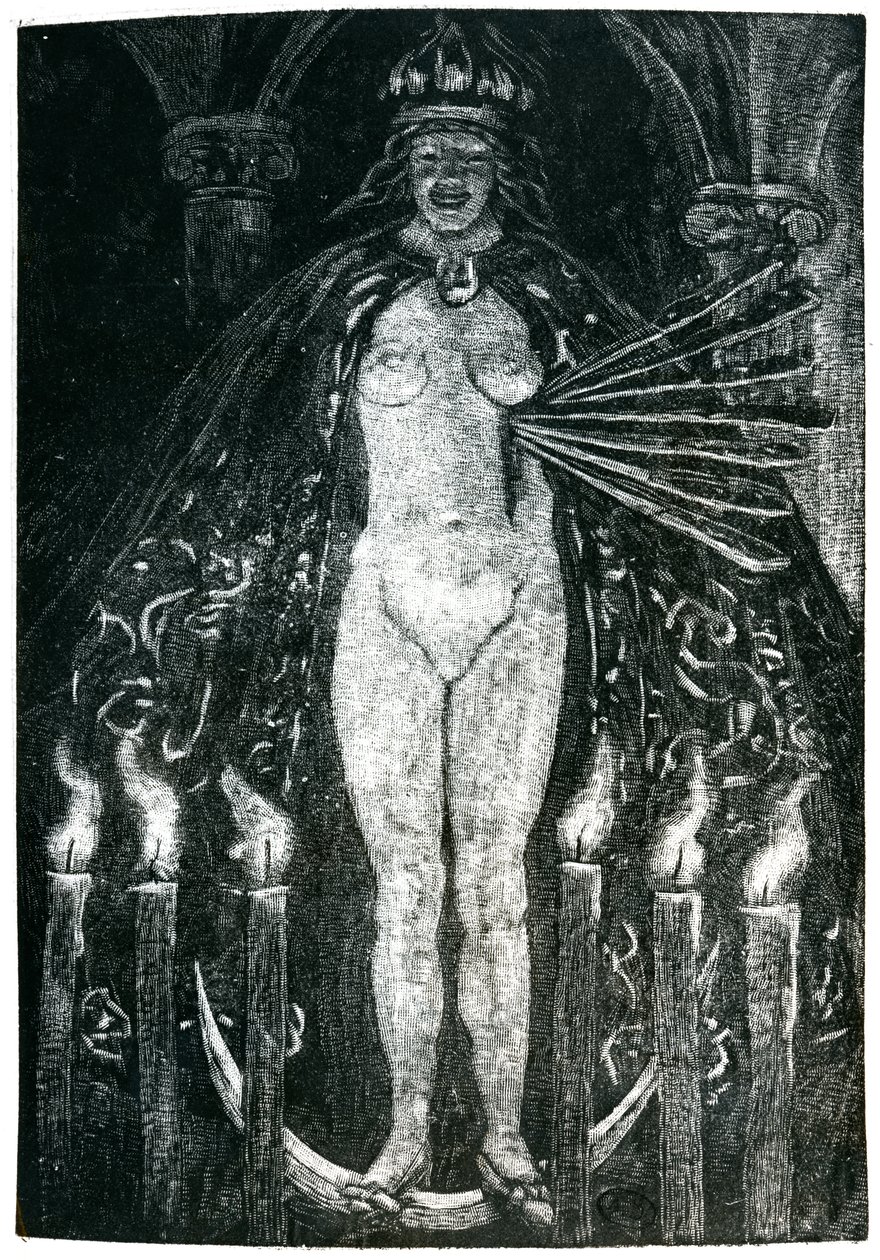 Ilustração para Poemas de Charles Baudelaire (1821-67) (gravura) (foto a p/b) de Emile Bernard