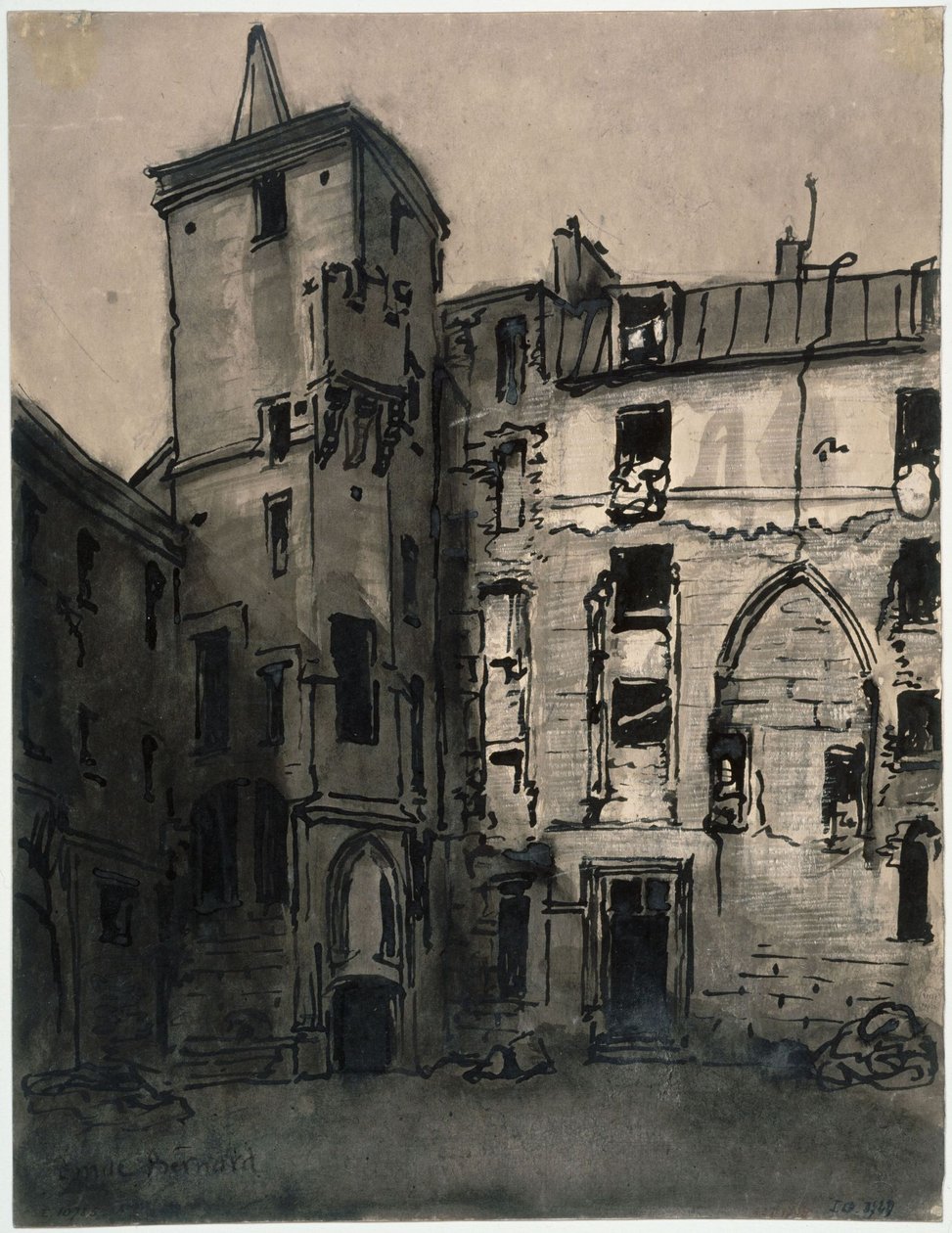 O pátio do Hôtel de Sens de Emile Bernard