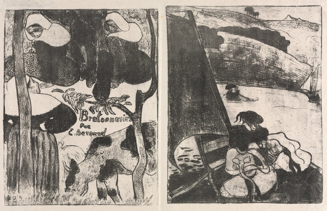 Les Bretonneries: página de rosto e o retorno da peregrinação de Emile Bernard