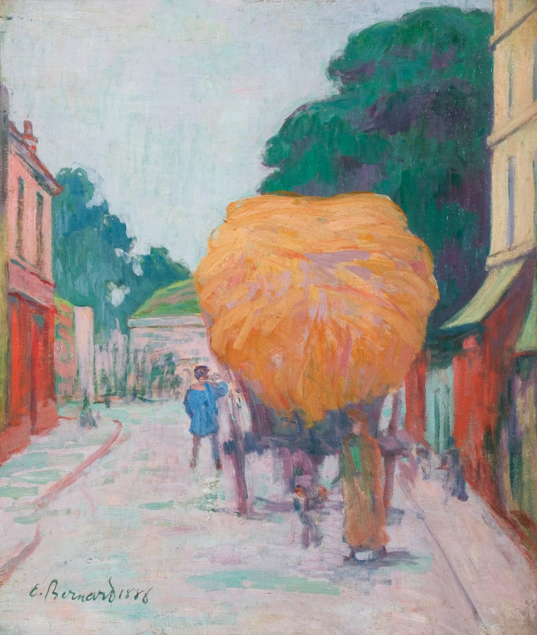 O Portão de Asnieres: O carvão de feno, 1886 de Emile Bernard