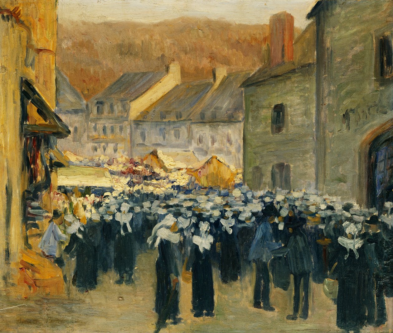O mercado em Pont-Aven; Marche a Pont-Aven, 1886 de Emile Bernard