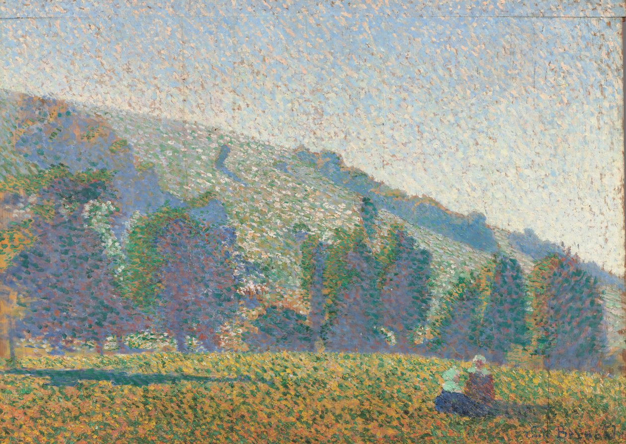 Duas mulheres bretãs em um prado, 1886 de Emile Bernard