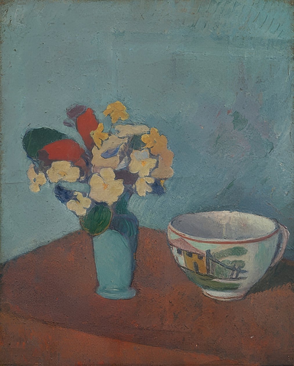 Vaso com flores e copo. 1887-88 de Emile Bernard