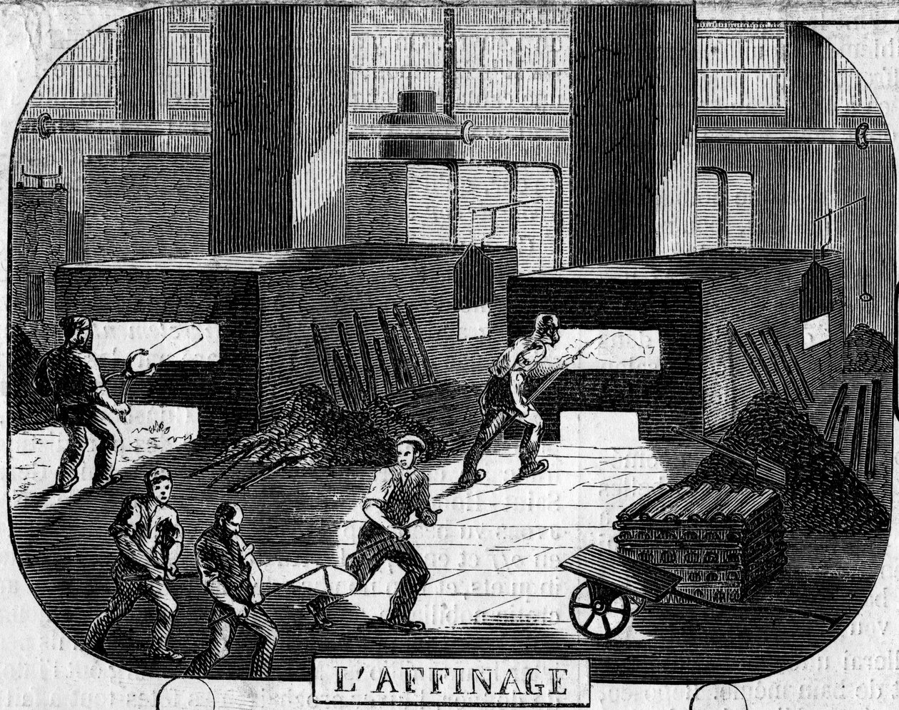 Forges de la Franche Comte: refinação com fornos de charcutaria. Fábrica de Fraisans, Jura (39) de Emile Bourdelin
