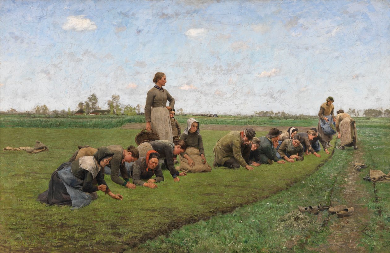 Monda do linho na Flandres de Emile Claus
