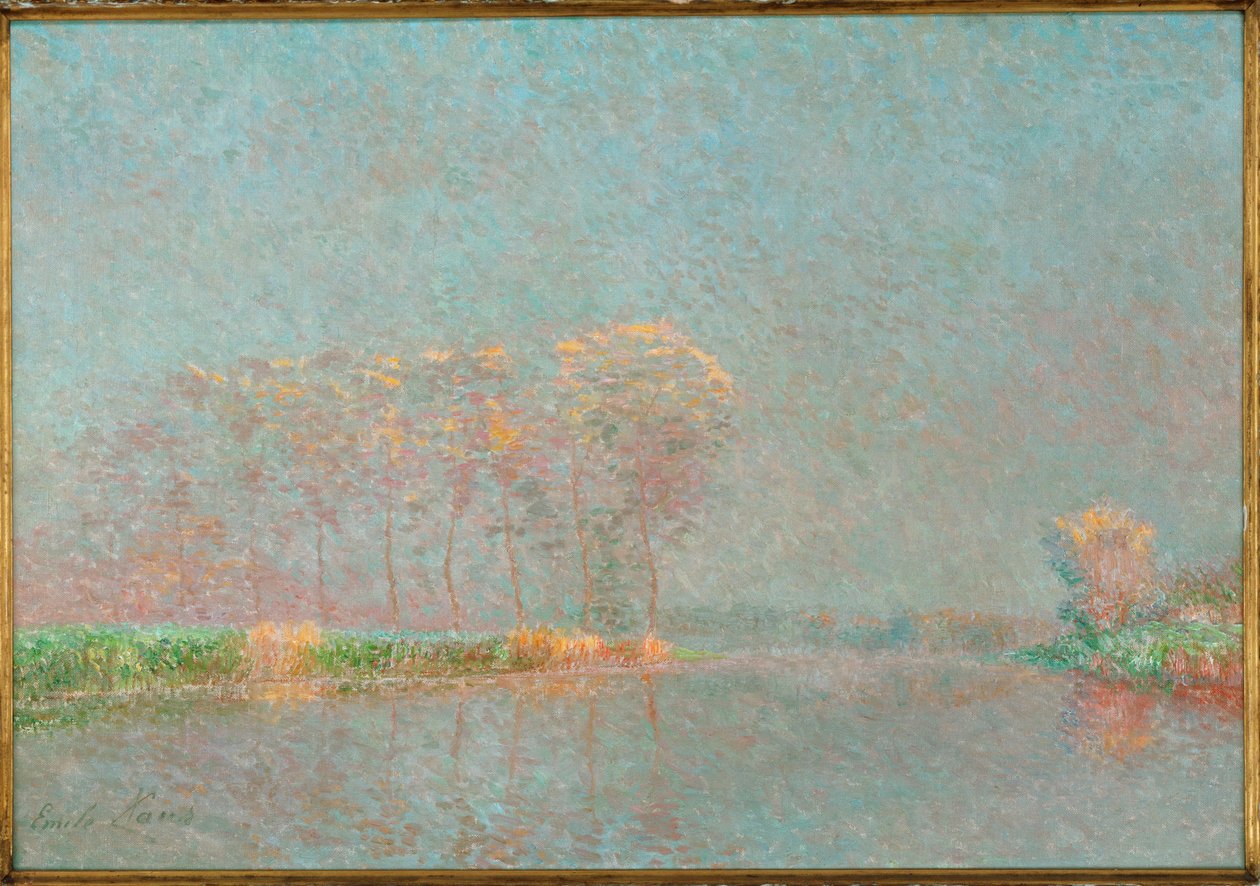 Nevoeiro no rio Lys (pintura sobre tela) de Emile Claus