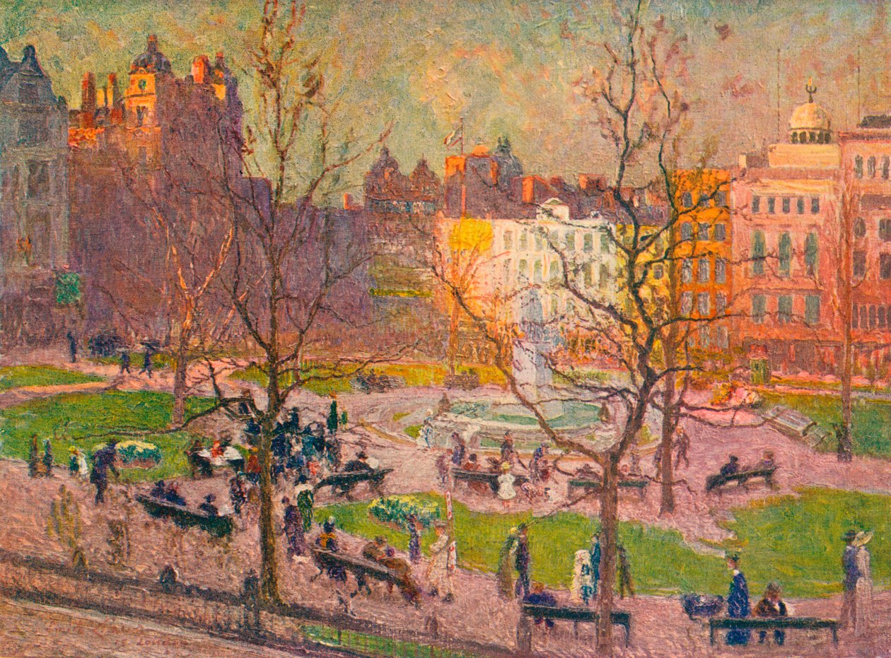Luz do sol de março, Leicester Square, c1914 de Emile Claus