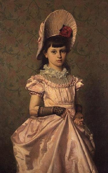 Retrato de uma rapariga em rosa de Emile Claus