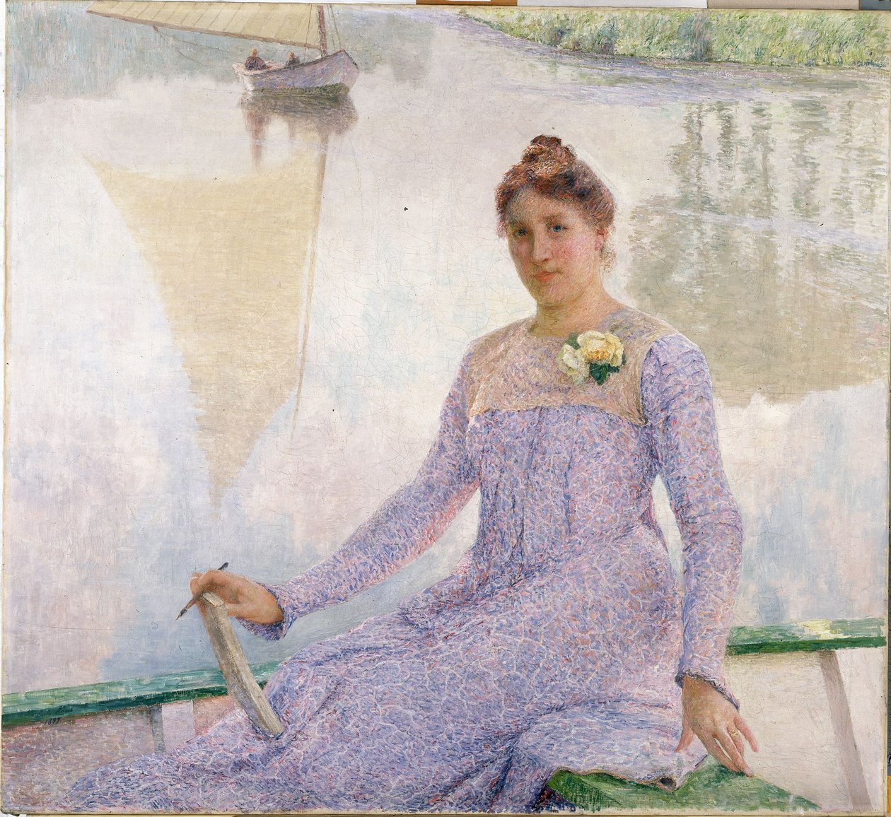 Retrato da artista Anna De Weert de Emile Claus