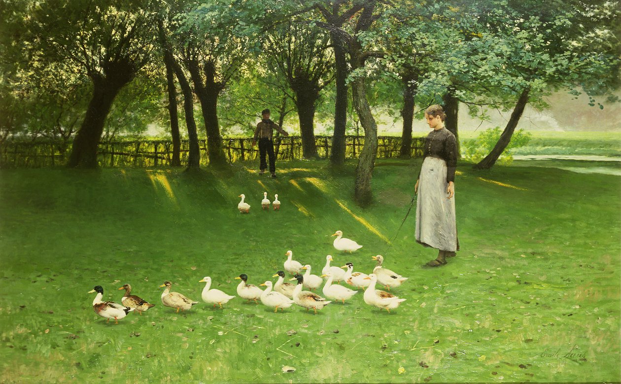 A menina do pato, início dos anos 1880 de Emile Claus