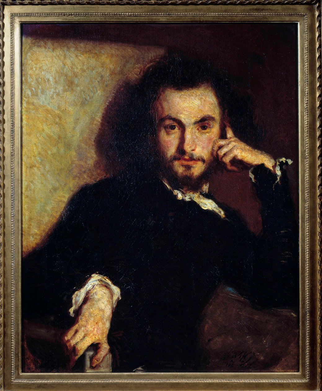Retrato de Charles Baudelaire (1821-1867) Pintura de Emile Deroy (1820-1846) 1844 Sol. 0,8x0,65 m de Emile Deroy