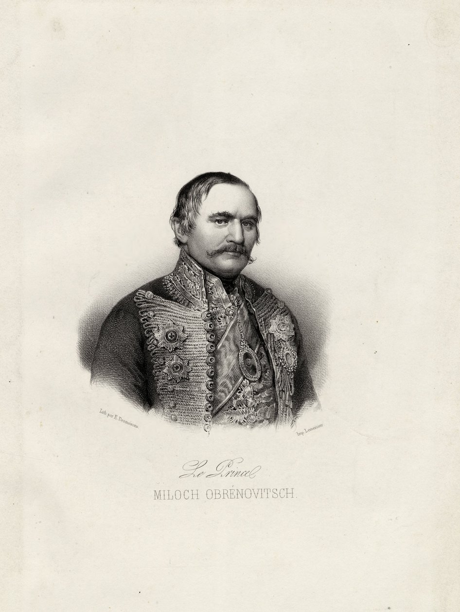 Milo Obrenovic I 1780-1860, príncipe da Sérvia, c.1838 de Emile Desmaisons